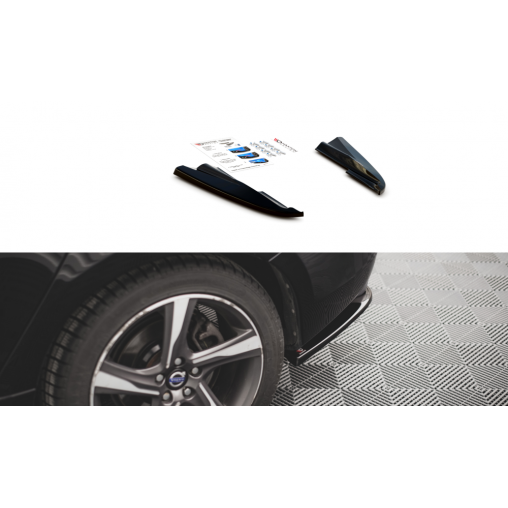 MAXTON Lames De Pare-Chocs Arrière Latérales Volvo S60 R-Design Mk2 MAXTON Lames De Pare-Chocs Arrière Latérales Volvo S60 R-Design Mk2