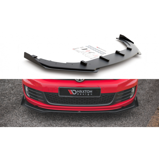 MAXTON Sport Durabilité Lame Du Pare-Chocs Avant V.3 + Flaps Volkswagen Golf GTI Mk6