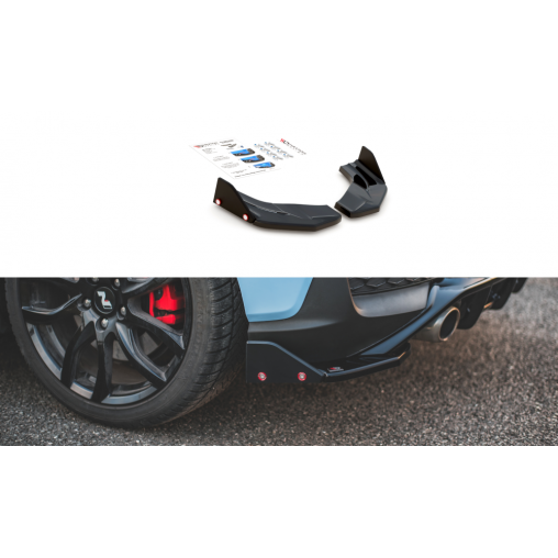 MAXTON Lames De Pare-Chocs Arrière Latérales + Ailerons V.7 Hyundai I30 N Mk3 Hatchback MAXTON Lames De Pare-Chocs Arrière Latérales + Ailerons V.7 Hyundai I30 N Mk3 Hatchback