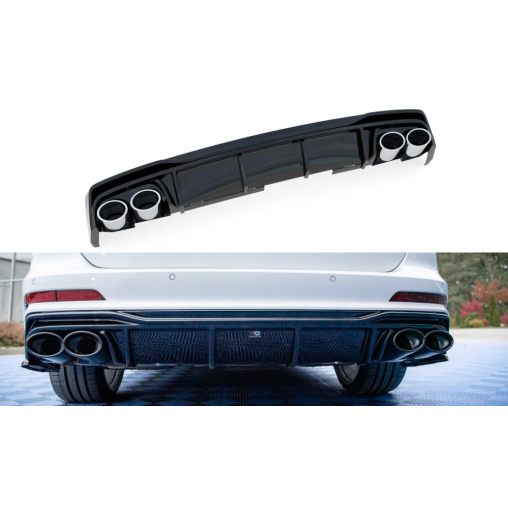 MAXTON Rajout Du Pare-Chocs Arriere + Faux Pot D'échappement Audi A6 C8 S-Line