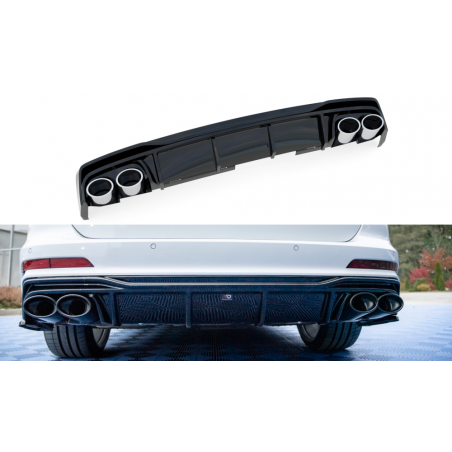 MAXTON Rajout Du Pare-Chocs Arriere + Faux Pot D'échappement Audi A6 C8 S-Line