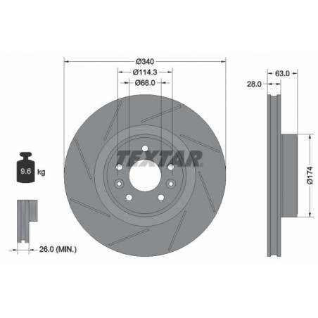 Disques de frein avant TEXTAR pour Renault Megane 3 RS 2.0T (LA PAIRE)