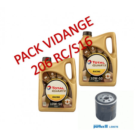Pack Vidange 206 RC/S16 Total 10w50