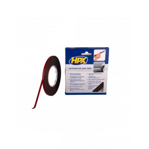 Ruban adhésif HPX double face HSA anthracite 9mmx10m