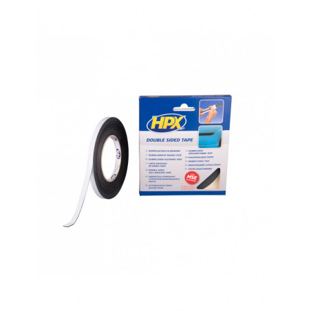 HPX ruban adhésif double face polyéthylène noir 12mmx10m