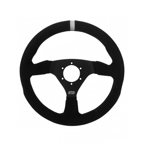 Volant GT2i Pro 330mm peau retournée noir/noir plat