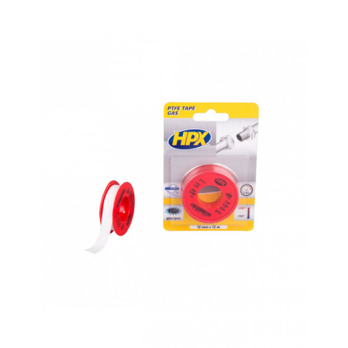 Ruban PTFE gaz HPX blanc 12mm x 12m