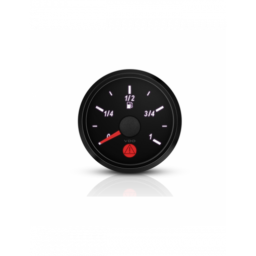 Manomètre niveau de carburant VDO SingleViu diamètre 52mm fond noir jauge tubulaire Manomètre niveau de carburant VDO SingleViu diamètre 52mm fond noir jauge tubulaire
