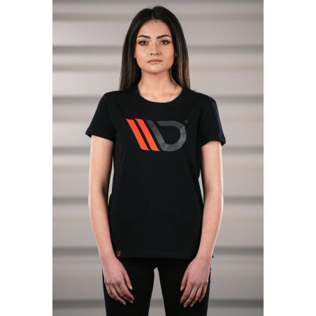 MAXTON Womens Black T-shirt with red logo