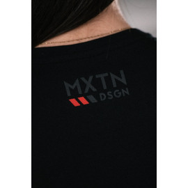 MAXTON Womens Black T-shirt with red logo