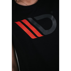 MAXTON Womens Black T-shirt with red logo