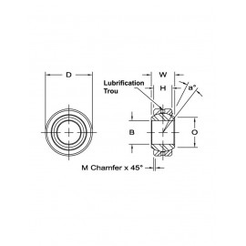 Coussinet Sphérique Aurora Oeil 7/16" 11.11 Intérieur