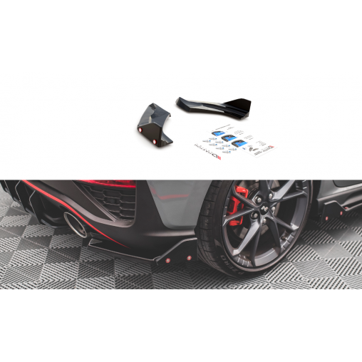 MAXTON Lames De Pare-Chocs Arrière Latérales + Ailerons V.1 Hyundai I30 N Hatchback Mk3 Facelift MAXTON Lames De Pare-Chocs Arrière Latérales + Ailerons V.1 Hyundai I30 N Hatchback Mk3 Facelift