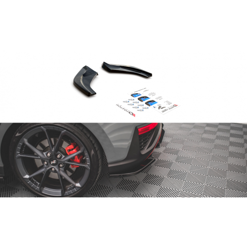 MAXTON Lames De Pare-Chocs Arrière Latérales V.2 Hyundai I30 N Hatchback Mk3 Facelift MAXTON Lames De Pare-Chocs Arrière Latérales V.2 Hyundai I30 N Hatchback Mk3 Facelift