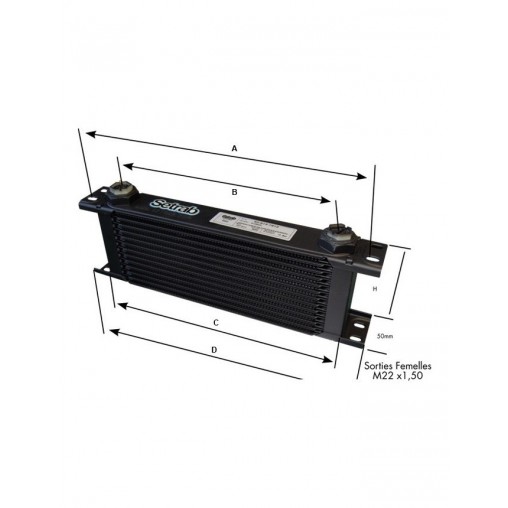 Radiateur Huile Setrab 19 Rangées Série 6 M22x150 Radiateur Huile Setrab 19 Rangées Série 6 M22x150