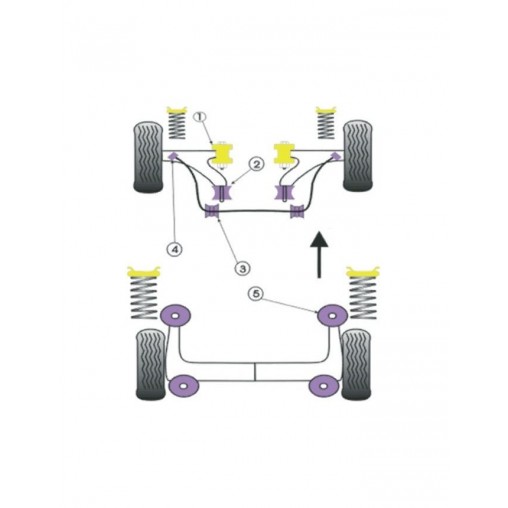 Silent-Bloc Powerflex Bras Arrière Citroën AX Diesel Essence 12mm (4 Pièces)