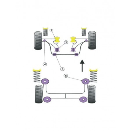 Silent-Bloc Powerflex Bras Arrière Citroën AX Diesel Essence 12mm (4 Pièces)