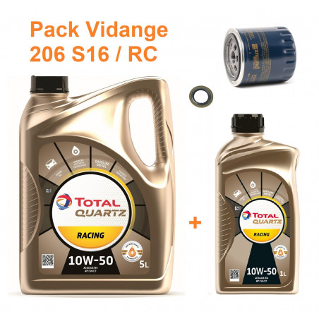 Pack Vidange 5+1 L 206 S16 / RC Total Quartz 10w50