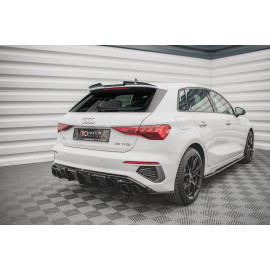 MAXTON Rajout Du Pare-Chocs Arriere + Faux Pot D'échappement Audi A3 S-Line Sportback 8Y MAXTON Rajout Du Pare-Chocs Arriere + Faux Pot D'échappement Audi A3 S-Line Sportback 8Y