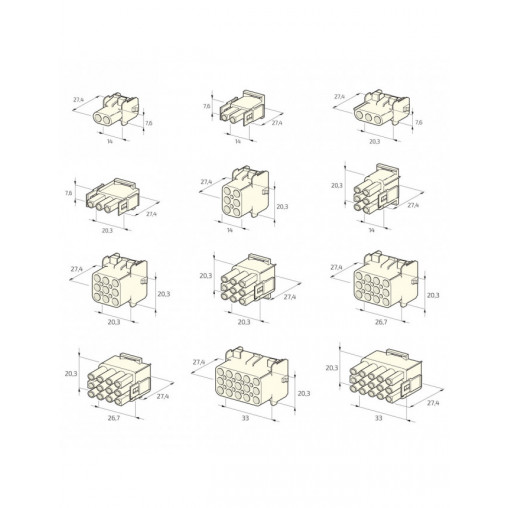 "Connecteur ""Mate-N-Lok"" - 9V F x10 pièces"