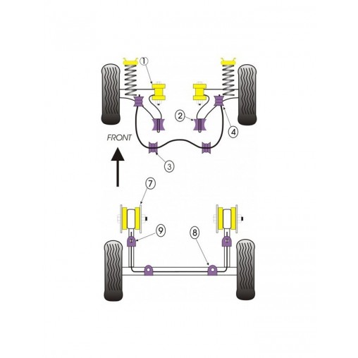 Silent-Bloc Powerflex Fixation Boitier Direction Volkswagen Golf 1 (1 Pièce)