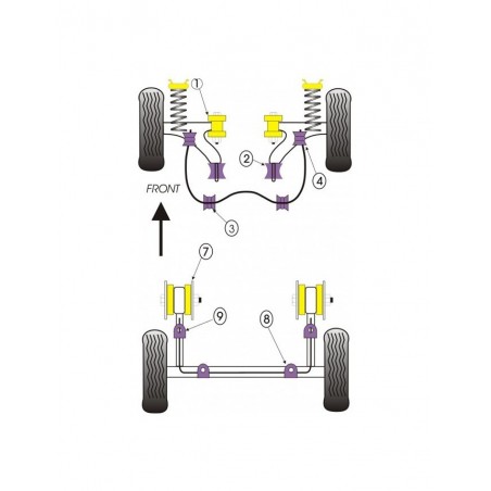 Silent-Bloc Powerflex Fixation Boitier Direction Volkswagen Golf 1 (1 Pièce)