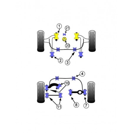 Silent-Bloc Powerflex Barre Anti-Roulis 24mm Avant Ford Focus 2 RS (2 Pièces)