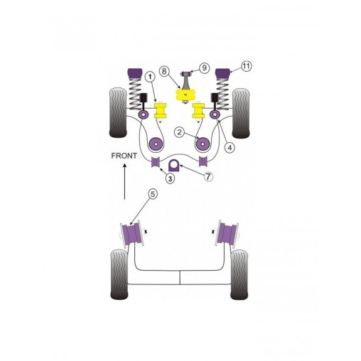 Silent-Bloc Powerflex Arrière Triangle Avant Renfo Volkswagen Golf 4 (2 Pièces)