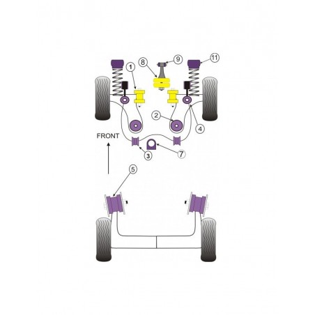 Silent-Bloc Powerflex Arrière Triangle Avant Renfo Volkswagen Golf 4 (2 Pièces)