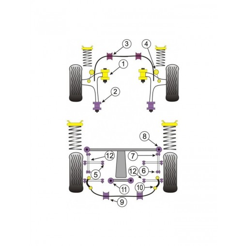 Silent-Bloc Powerflex Triangle Arrière Réglable Subaru (2 Pièces)