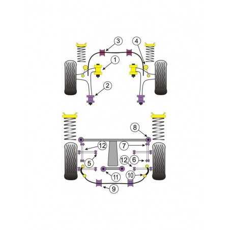 Silent-Bloc Powerflex Triangle Arrière Réglable Subaru (2 Pièces)