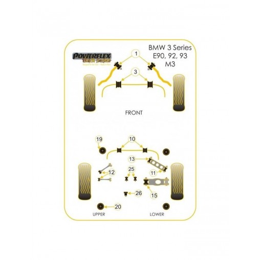 Silent-Bloc Powerflex Barre Anti-Roulis BMW E90 M3 26.5mm (2 Pièces)