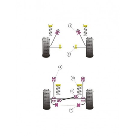 Silent-Bloc Powerflex Barre Arrière Ford Fiesta MK1 / MK2 (4 Pièces)