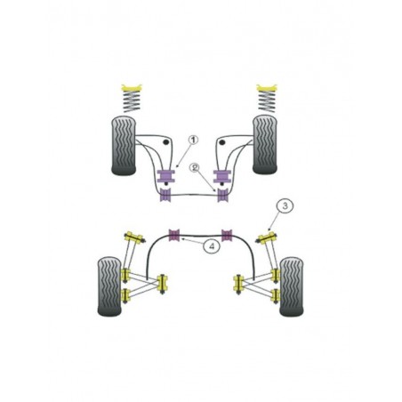 Silent-Bloc Powerflex Support Pont Arrière Postérieur BMW E46 (2 Pièces)