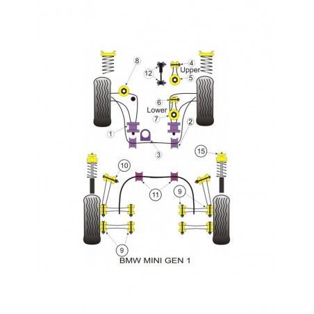 Silent-Bloc Powerflex Triangle Anti-roulis Avant 22.5mm (2 Pièces)