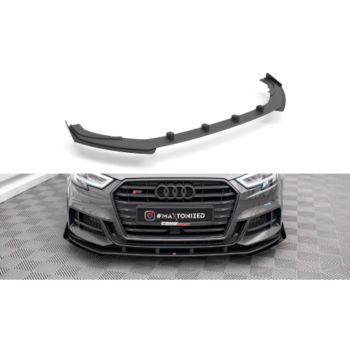 MAXTON Street Pro Lame Du Pare-Chocs Avant V.1 + Flaps Audi S3 Sportback 8V Facelift MAXTON Street Pro Lame Du Pare-Chocs Avant V.1 + Flaps Audi S3 Sportback 8V Facelift