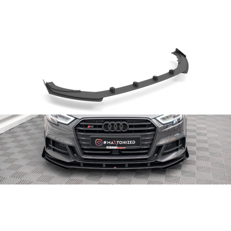 MAXTON Street Pro Lame Du Pare-Chocs Avant V.1 + Flaps Audi S3 Sportback 8V Facelift