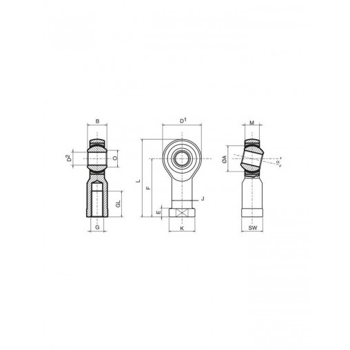 Rotule Renforcé Rodobal SE Femelle Pas à Gauche 18mm / 1.5mm