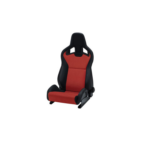 Siège baquet RECARO Sportster CS avec airbag universel latéral et pack Climat - Dinamica Rouge / Simili Cuir Noir