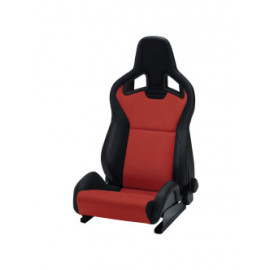 Siège baquet RECARO Sportster CS avec airbag universel latéral et pack Climat - Dinamica Rouge / Simili Cuir Noir côté droi