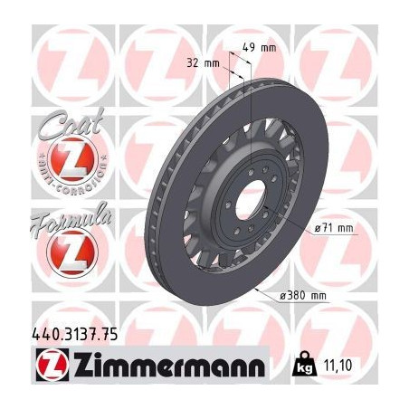 Disques de frein avant Zimmermann Peugeot 308 GTI 270 - La paire