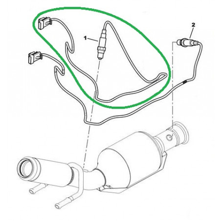 Sonde lambda amont - verte (avant cata) BOSCH pour Peugeot 206 RC / S16 2 Sondes