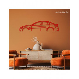 Décoration à poser Art Design support acier - silhouette Alfa Romeo JULIA Q4 Décoration à poser Art Design support acier - silhouette Alfa Romeo JULIA Q4