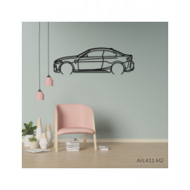 Décoration à poser Art Design support acier - silhouette BMW M2 Décoration à poser Art Design support acier - silhouette BMW M2