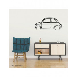 Décoration à poser Art Design support acier - silhouette Fiat 500 No