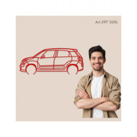 Décoration à poser Art Design support acier - silhouette Fiat 500L