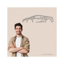 Décoration à poser Art Design support acier - silhouette Lamborghini GALLARDO