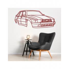 Décoration à poser Art Design support acier - silhouette Alfa Romeo 75 - FRONT Décoration à poser Art Design support acier - silhouette Alfa Romeo 75 - FRONT