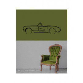 Décoration à poser Art Design support acier - silhouette Chevrolet CORVETTE CLASSIC 1957