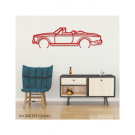 Décoration à poser Art Design support acier - silhouette Fiat 124 CLASSIC